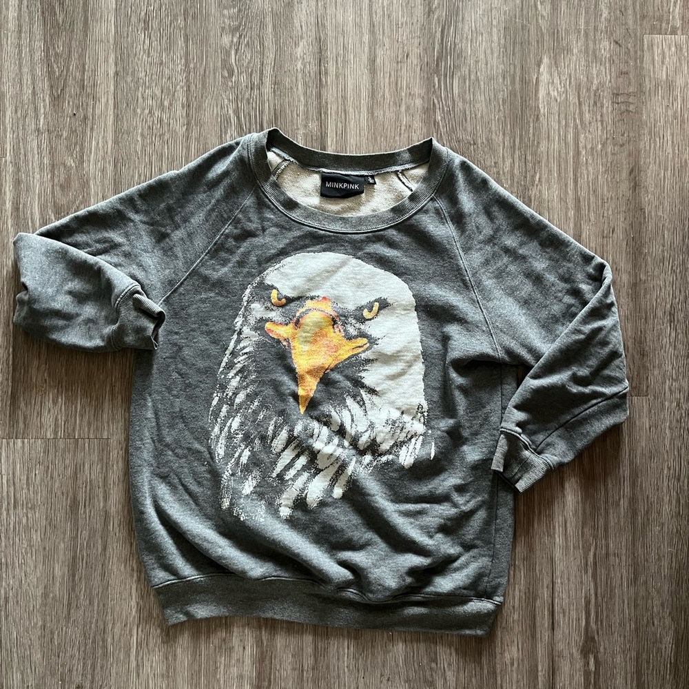 MINKPINK Bald Eagle Charcoal Sweatshirt